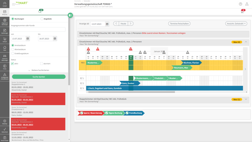T-Smart - Belegungsplan