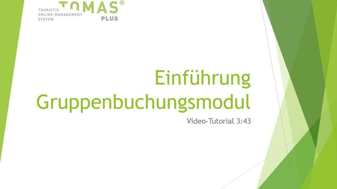 Einführung Gruppenbuchungsmodul