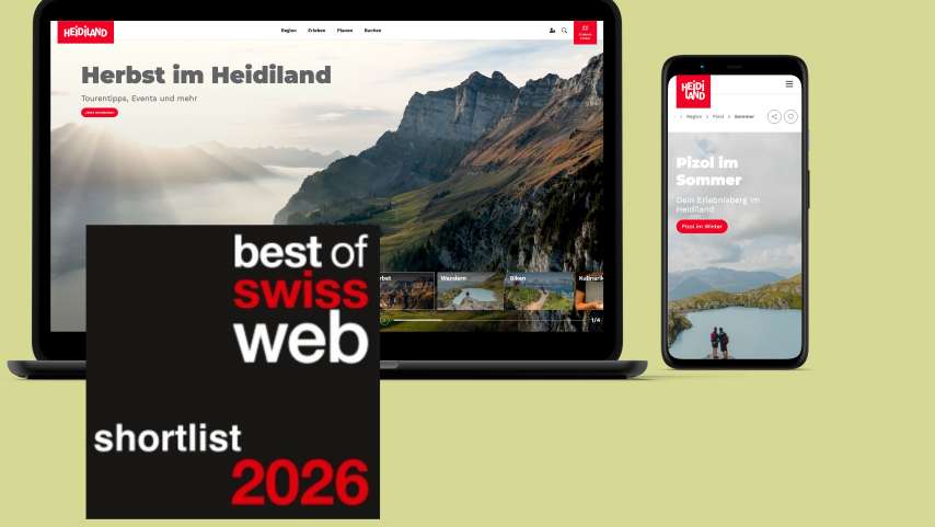 Heidiland-Website für "Best of Swiss Web Award 2026" nominiert